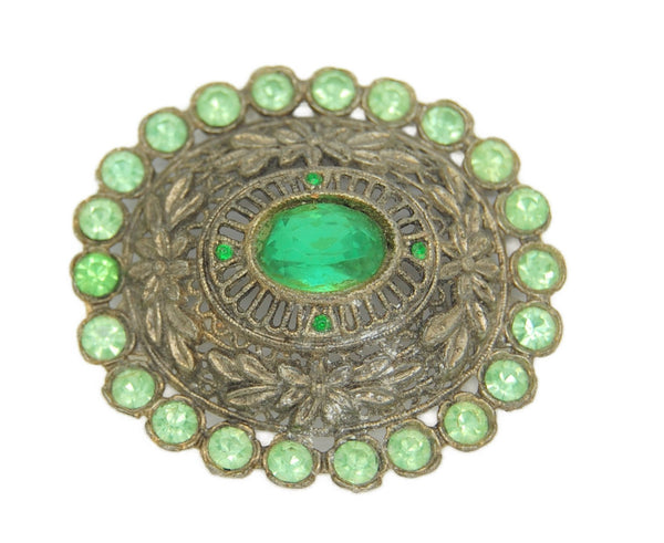 Little Nemo L/N Peridot Green Stones Vintage Figural Pin Brooch
