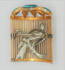 Staret Bird in Dimensional Wire Cage Vintage Costume Figural Pin Brooch