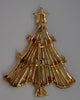Christmas Ribbon Bow Tree Book Piece Figural Brooch - dates 1980s