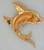 D'Orlan Flying Fish Green Iridescent Gold Plate Enamel Vintage Figural Brooch
