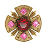 Doddz Dodds Ruby & Pink Maltese Vintage Costume Figural Pin Brooch