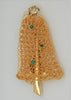 Eisenberg Gold Plate Woven Wire Christmas Bell Vintage Figural Brooch