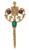 Royal Fleur de Lis Griffin Knight Scepter Vintage Figural Pin Brooch