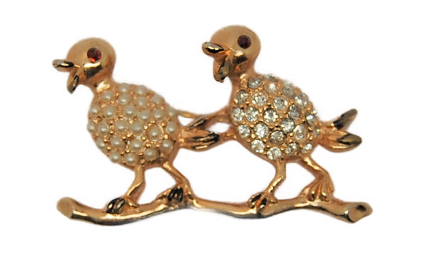 Coro Small Series Cheaping Birds Vintage Figural Costume Brooch