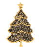 Christmas Holiday Garnet Rhinestones Tree Vintage Figural Pin Brooch