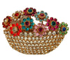 Bauer Floral Basket of Flowers Vintage Costume Figural Pin Brooch - Mint