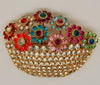 Bauer Floral Basket of Flowers Figural Brooch - Mink Road Vintage Jewelry