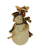 SFJ Christmas Holiday Snowman & Reindeer Vintage Figural Brooch