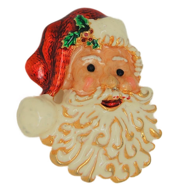 Radko Sparkling Santa Christmas Holiday Vintage Figural Costume Brooch