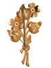 Coro Classic Floral Flowers Gold Tone Vintage Figural Pin Brooch