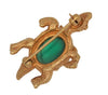 Boucher Carved Green Glass Turtle Vintage Figural Pin Brooch