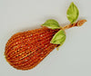 Vendome Fruit Golden Beaded Pear Figural - 1950s Rare - Mink Road Vintage Jewelry