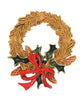 ART Pinecone Holly & Ribbon Holiday Wreath Vintage Figural Brooch