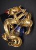 Rice Weiner Dragon Cloisonne Egg Louis C. Mark Brooch Pin - Mink Road Vintage Jewelry