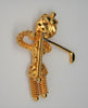 Eisenberg Woven Wire Golfing Lady Vintage Costume Figural Brooch