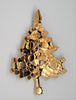 Christmas Multi-Color Rhinestone Classic Candle Tree Figural Pin Brooch 1990s