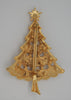 Ultracraft Classic Gold Tone Garland Christmas Tree Figural Pin Brooch