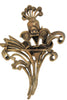 Beautiful Pot Metal Blooming Floral Rhinestone Vintage Figural Pin Brooch