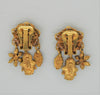 Graziano Bee Flower Dangle Pearl Rhinestones Vintage Figural Earrings