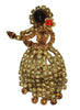 Hobe Hula Hawaiian Dancer Trembler Flower Vintage Figural Pin Brooch - 1960s