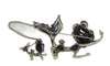 Tortolani Mermaid & Sea Sprite Chatelaine Vintage Figural Brooch Set