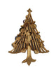 Trifari Christmas Open Work Rhinestone Tree Vintage Figural Brooch - Mint