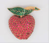 Ciner Apple Pave Ruby Rhinestones Vintage Costume Figural Pin Brooch