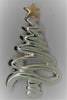 Christmas Silver Tone Swirl Tree Figural Brooch - dates to 1990s
