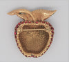Ciner Apple Pave Ruby Rhinestones Vintage Costume Figural Pin Brooch