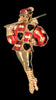 St John King of Hearts Red Enamel Vintage Figural Pin Brooch