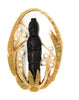 Swoboda Temple Empress Goddess Peridot Stone Vintage Figural Pin Brooch
