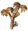 Bauman Massa Palm Tree Monkey Pot Metal Enamel Vintage Figural Pin Brooch