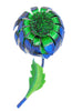 Massive Green & Blue Enamel Flower Power Vintage Figural Pin Brooch