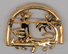 Coro Girl in Pink Walking Lion or Panther Vintage Brooch - Rare Book Piece