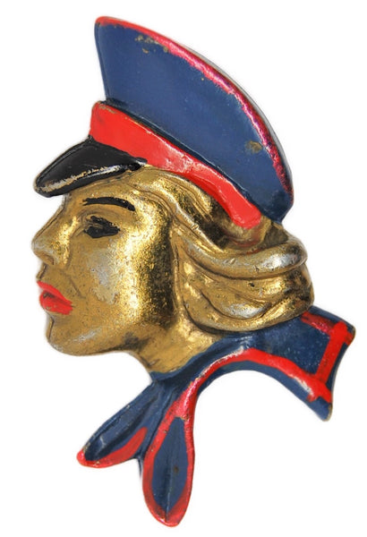 Silson Patriotic Outdoor Nurse WW2 Vintage Figural Pin Brooch