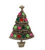 Vintage Christmas Multi-Tier Rhinestone Tree Vintage Figural Brooch