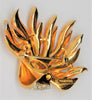 Vendome Gold Tone Icy Rhinestones Floral Flames Vintage Figural Brooch