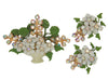 Mid-Century Floral Blossom Urn Vintage Figural Brooch & Earrings Set
