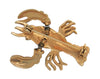Bright Red Enamel & Rhinestones Trembler Lobster Crayfish Vintage Figural Brooch