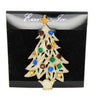 Eisenberg Ice Flocked Multi-Color Tree Vintage Figural Pin Brooch