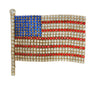 American Flag Massive Red White & Blue Patriotic Costume Figural Pin Brooch