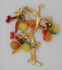 Hobe Fruit Art Glass Tree of Life Vintage Figural Pin Brooch - Rare