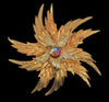 Authentics Starburst Aurora Large Gold Tone Vintage Figural Pin Brooch
