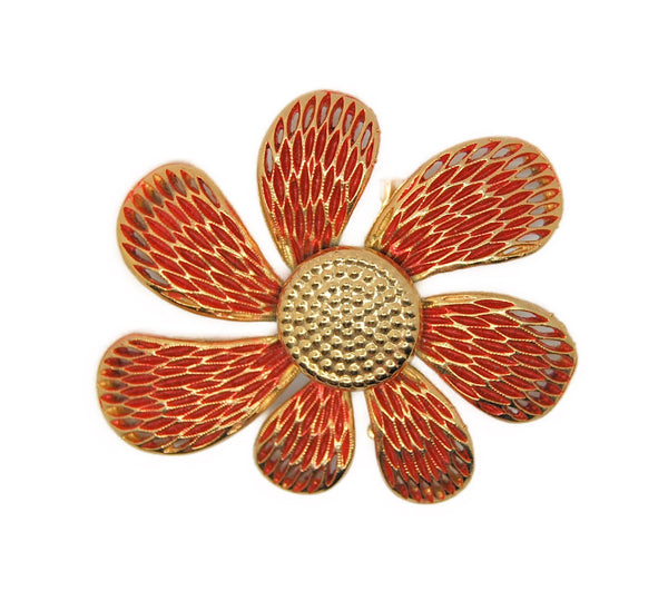 Flower Power Big Bright Beautiful Floral Vintage Figural Brooch