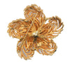 Benedikt NY Gold Tone Floral Root Beer Stone Vintage Figural Brooch