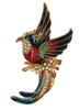 Sphinx Fantasy Bird Enamel & Rhinestones Vintage Figural Pin Brooch