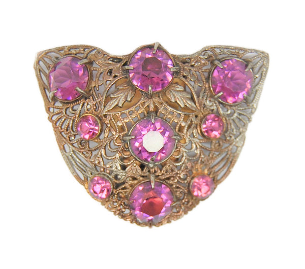 Glass Works Decollete Dress Clip Vintage Figural Pin Brooch