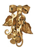 Art Deco Floral Gold Tone Fur Clip Vintage Figural Pin Brooch