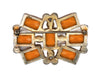 Art Deco Amber Glass Stones Vintage Figural Costume Brooch