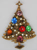 Hollycraft Christmas Garland & Rhinestone Tree Vintage Figural Brooch
